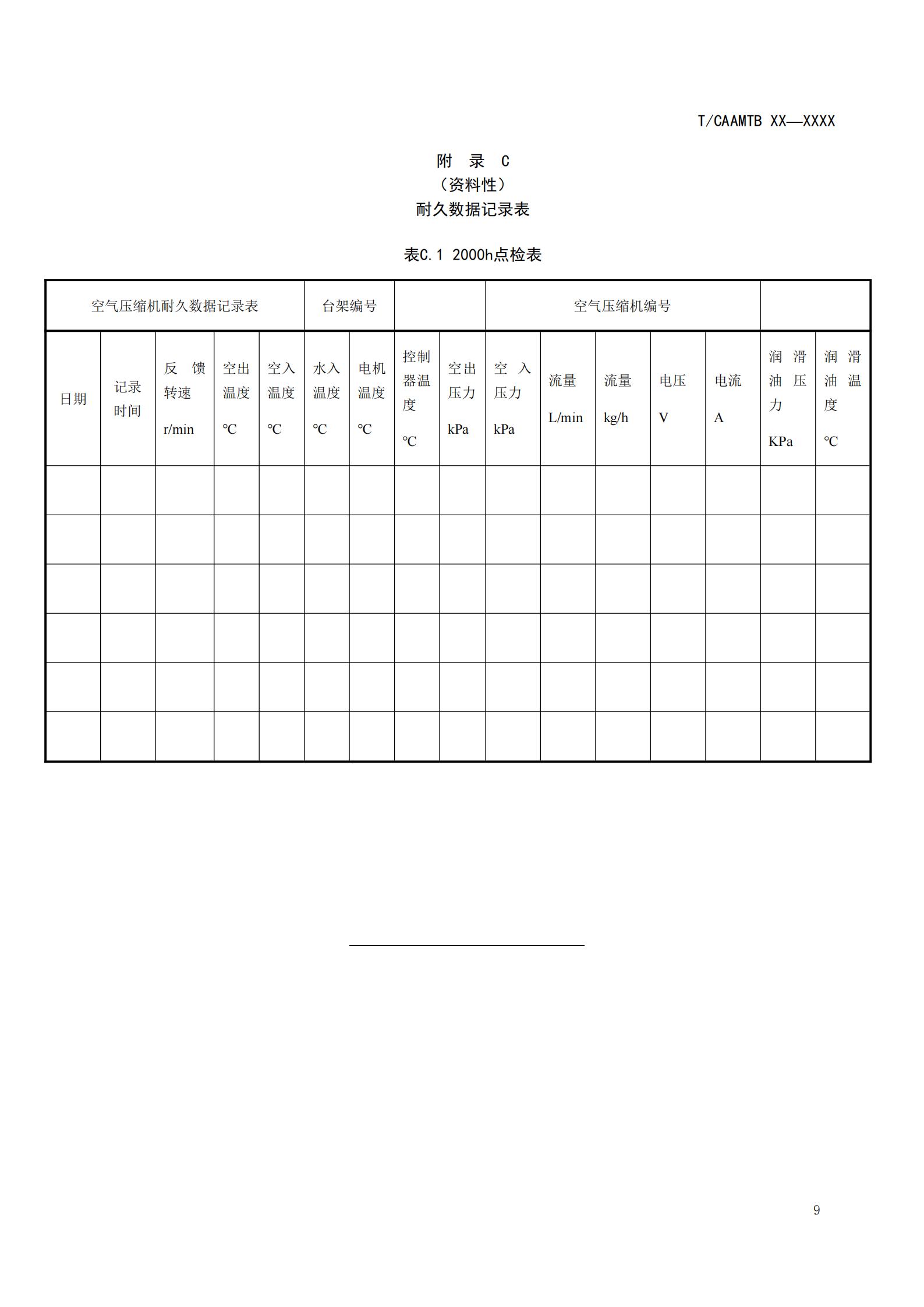 团体标准《燃料电池用空气压缩机耐久性试验方法》征求意见