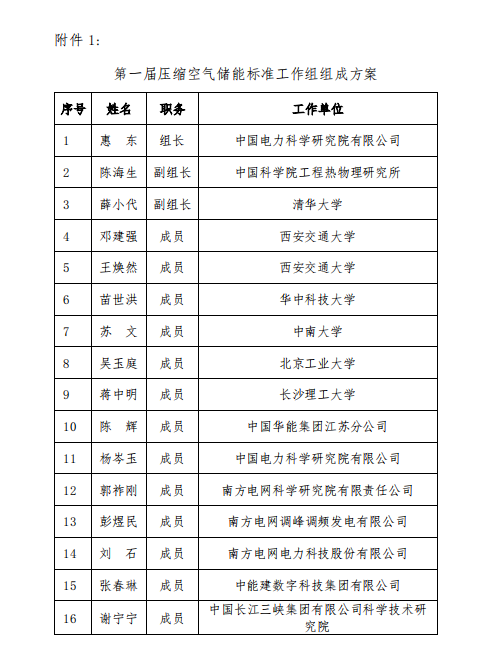 全国电力储能标委会成立压缩空气飞轮水电解制氢/燃料电池等储能标准化工作组